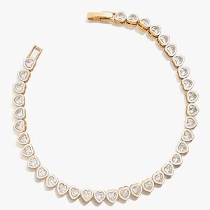 NEW 14k Gold Filled Tennis Gold Heart Bracelet